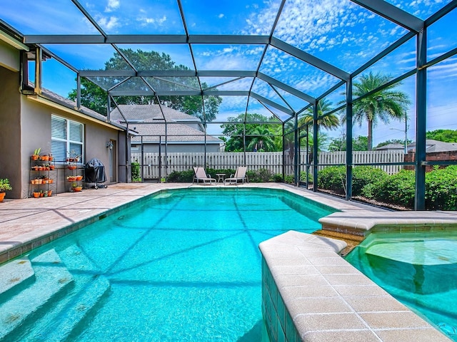 3775 Brantley Place Cir, Apopka, FL 32703 - view of swimming pool featuring a fenced backyard, a patio area, and a lanai