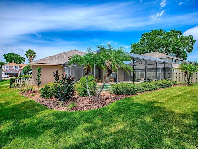 3775 Brantley Place Cir, Apopka, FL 32703 - back of house featuring stucco siding, glass enclosure, and an outdoor pool
