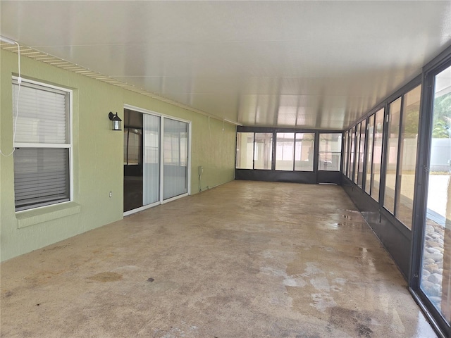 view of unfurnished sunroom