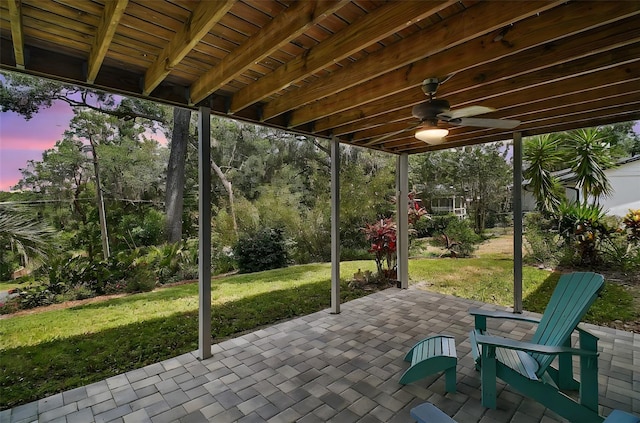 view of patio / terrace featuring a ceiling fan