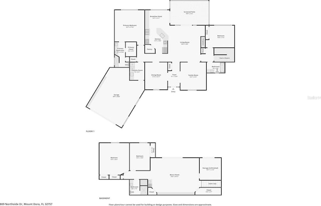 809 Northside Dr, Mount Dora, FL 32757 - floor plan / room layout