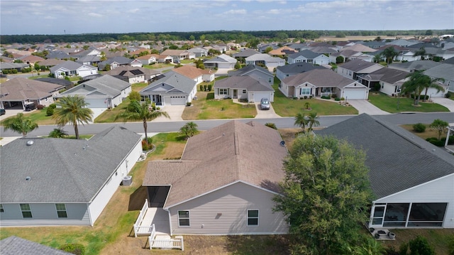 aerial view with a residential view