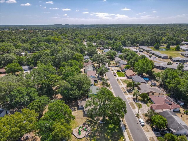 bird's eye view with a view of trees and a residential view