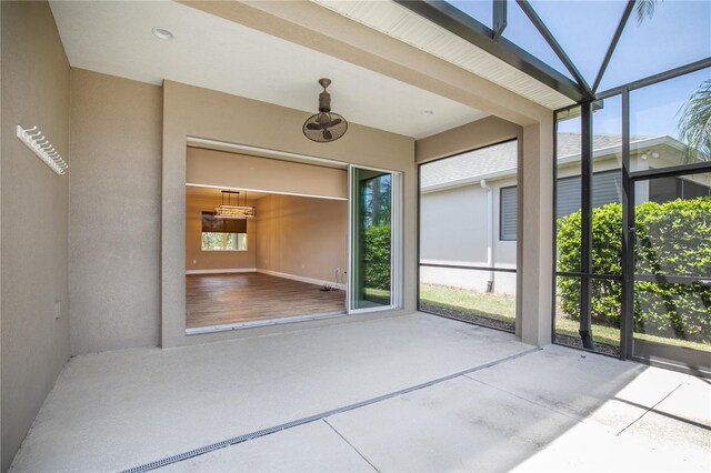 view of unfurnished sunroom