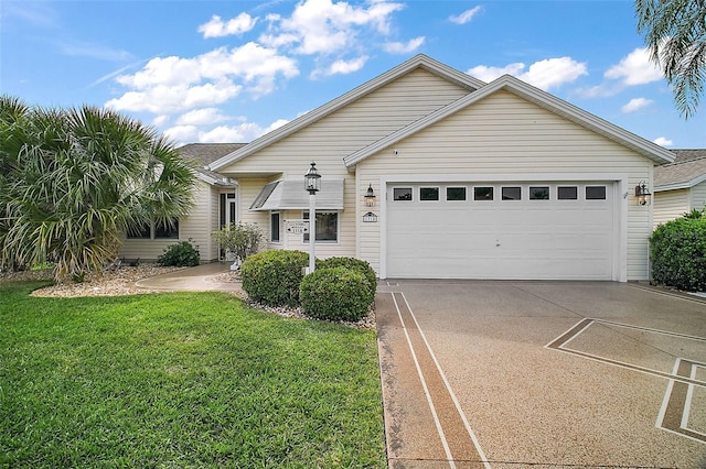 1318 Guerra Ave, The Villages, FL 32159 - single story home with concrete driveway, an attached garage, and a front lawn