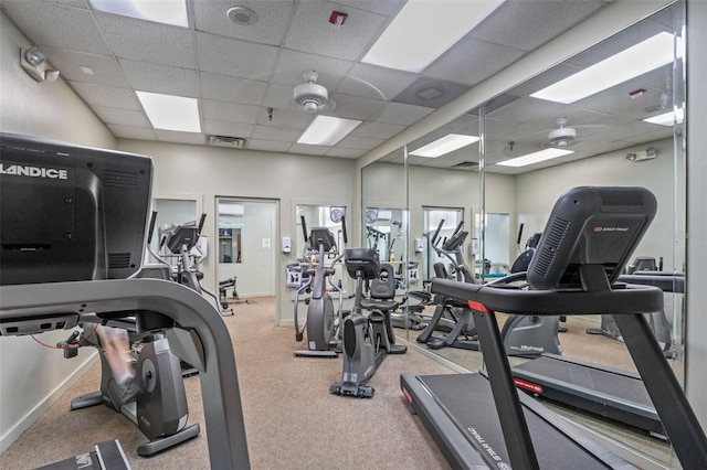 5500 Laver St, Leesburg, FL 34748 - workout area featuring visible vents and a drop ceiling
