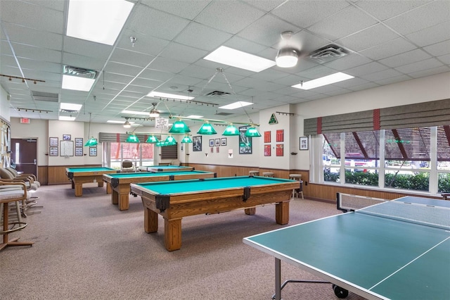 5500 Laver St, Leesburg, FL 34748 - playroom featuring carpet floors, pool table, visible vents, and a healthy amount of sunlight