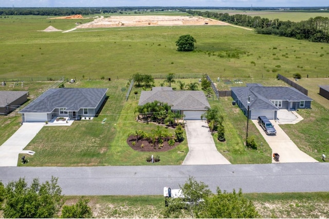bird's eye view with a rural view
