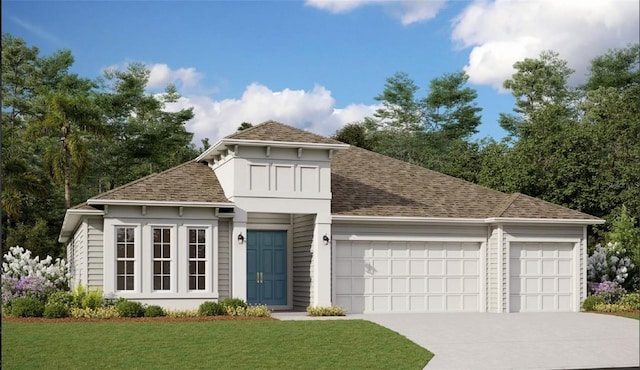 304 Grand Landings Pkwy, Palm Coast, FL 32164 - view of front of home featuring a garage, concrete driveway, roof with shingles, and a front yard
