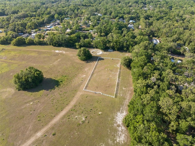 aerial view featuring a forest view