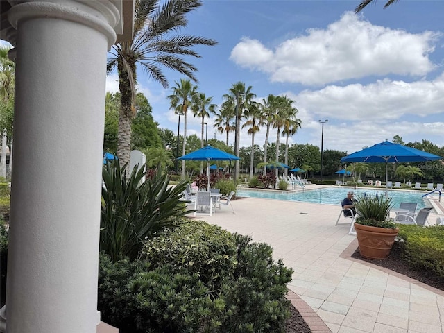 1288 Grady Ln, Davenport, FL 33896 - community pool with a patio area