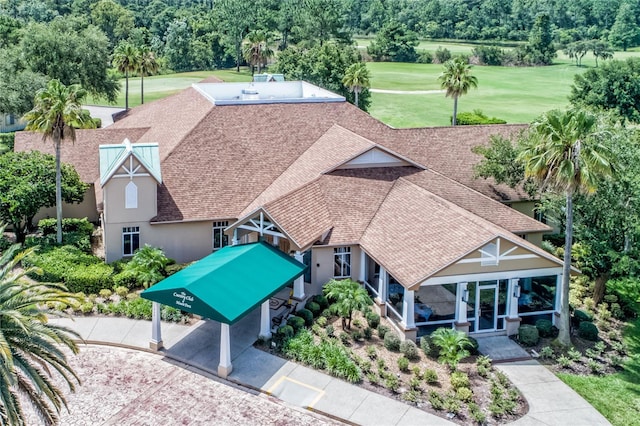 aerial view with golf course view