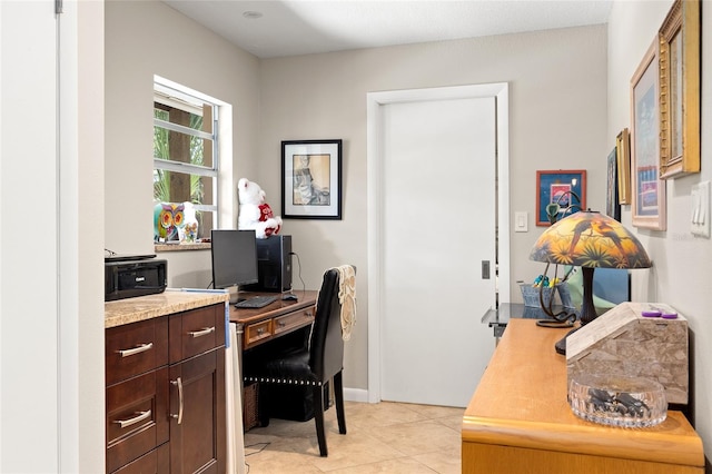 office featuring light tile patterned flooring