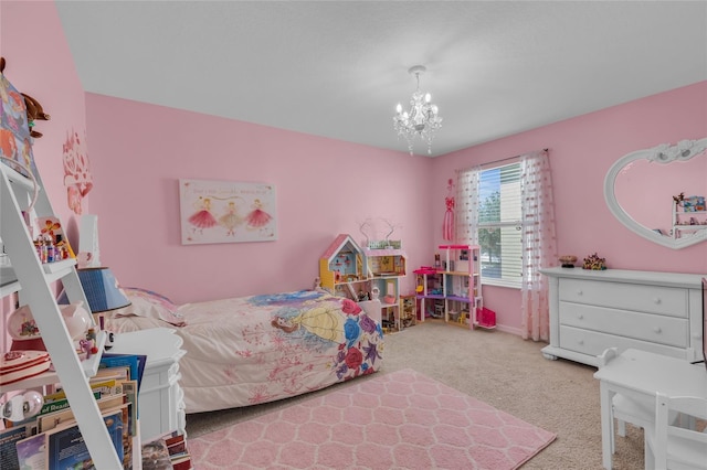 3441 Landing Vw, Tavares, FL 32778 - bedroom with carpet, a chandelier, and baseboards