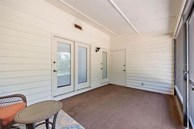 view of unfurnished sunroom
