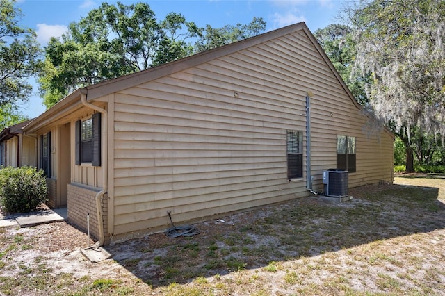 view of property exterior featuring central AC unit
