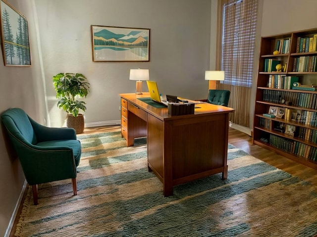1231 Merion Dr, Mount Dora, FL 32757 - office area featuring wood finished floors and baseboards