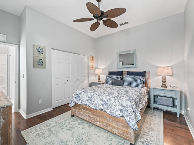 17471 SE 110th Ter, Summerfield, FL 34491 - bedroom with wood finished floors, baseboards, and a closet