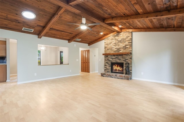 8410 Lake Bosse Dr, Orlando, FL 32810 - unfurnished living room with wooden ceiling, light wood-style floors, a ceiling fan, and baseboards