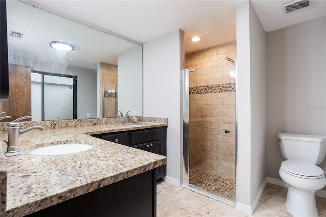 8410 Lake Bosse Dr, Orlando, FL 32810 - full bathroom with vanity, a shower stall, toilet, and baseboards