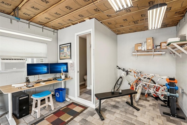 4125 Worcester Rd, Sarasota, FL 34231 - office area featuring cooling unit and baseboards