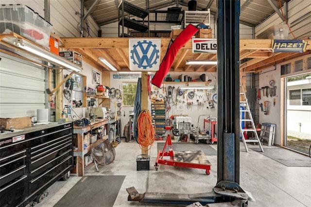 4125 Worcester Rd, Sarasota, FL 34231 - garage with a workshop area