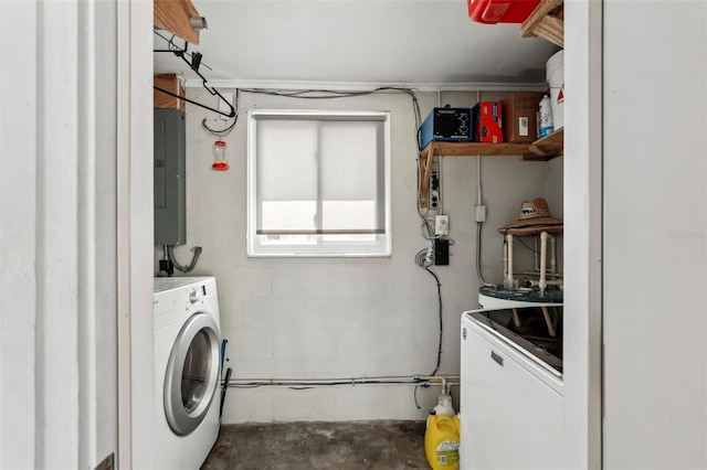 4125 Worcester Rd, Sarasota, FL 34231 - laundry area with washer / dryer and electric panel
