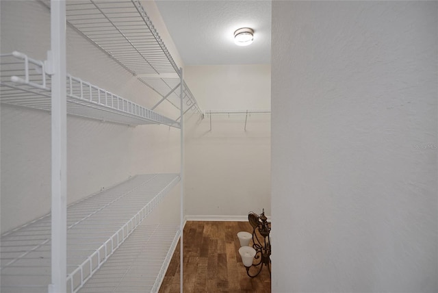 spacious closet with wood finished floors