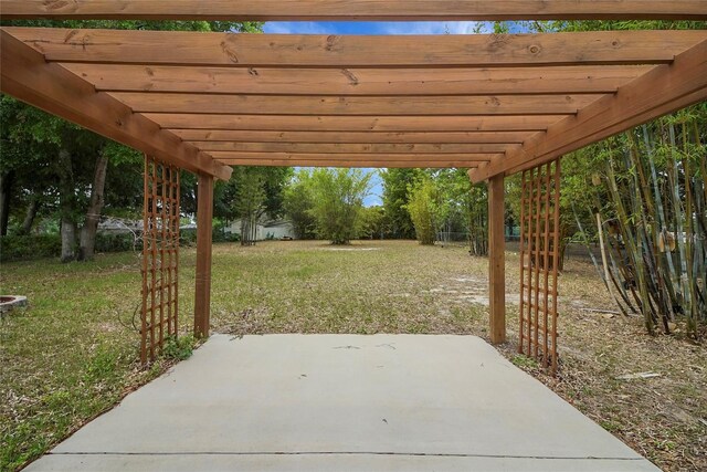 view of patio / terrace featuring a pergola