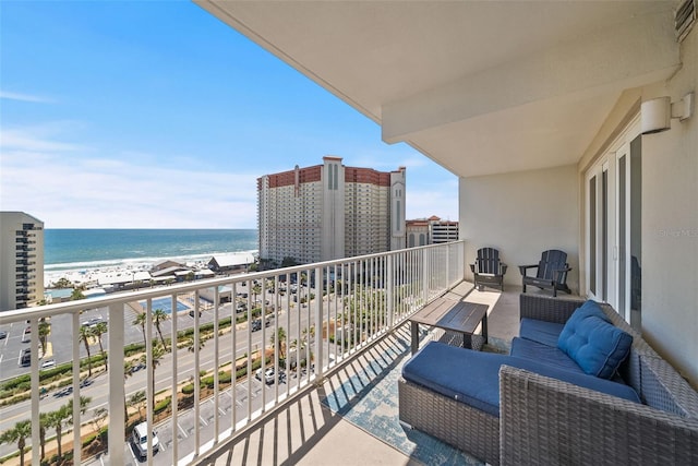 balcony with a water view