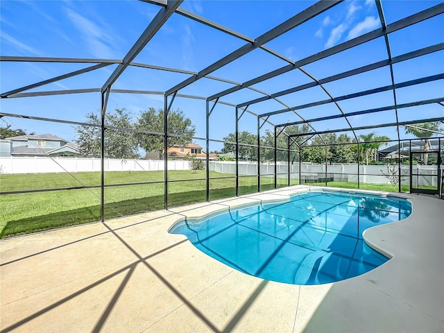 3731 Peaceful Valley Dr, Clermont, FL 34711 - view of swimming pool featuring a fenced backyard, a patio area, and a lanai
