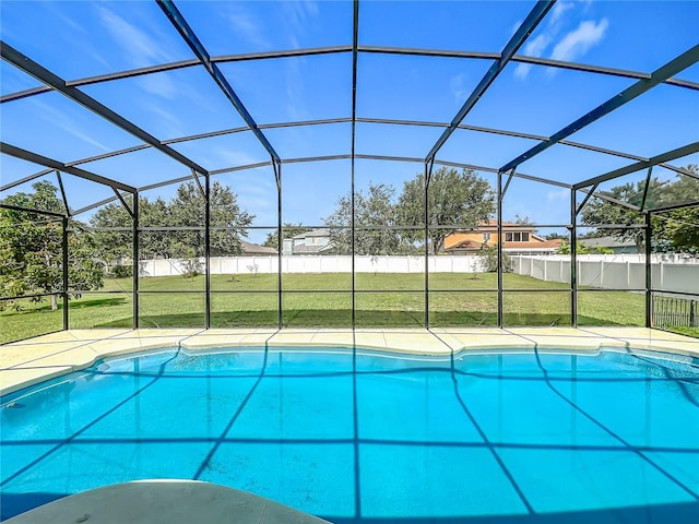 3731 Peaceful Valley Dr, Clermont, FL 34711 - view of swimming pool with glass enclosure and a patio area