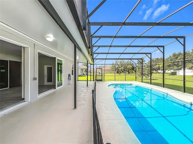 3731 Peaceful Valley Dr, Clermont, FL 34711 - outdoor pool featuring a patio, a lanai, and a yard