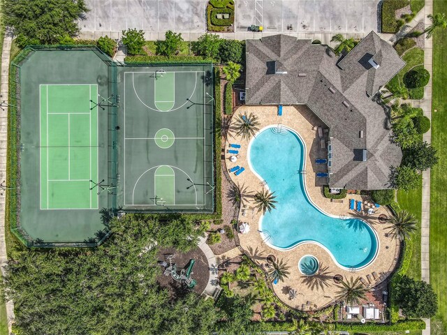 3731 Peaceful Valley Dr, Clermont, FL 34711 - bird's eye view of a pool area