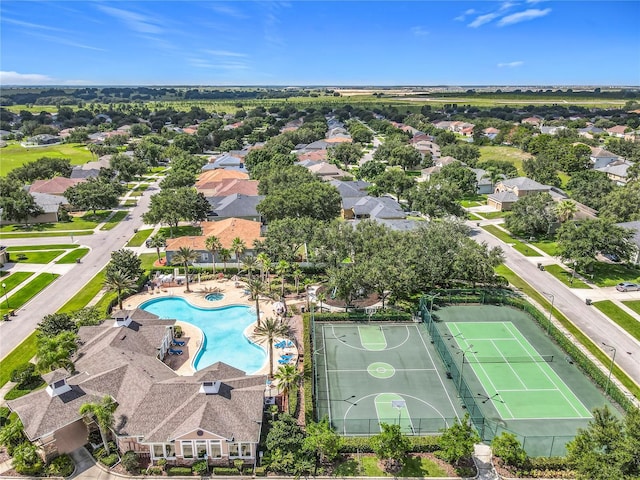 3731 Peaceful Valley Dr, Clermont, FL 34711 - aerial perspective of suburban area with a pool