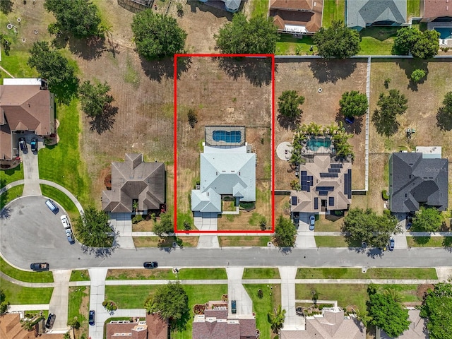 3731 Peaceful Valley Dr, Clermont, FL 34711 - aerial view of residential area featuring property boundaries highlighted