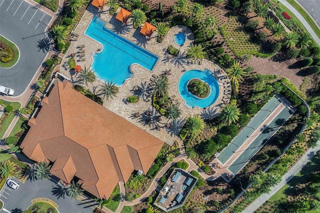 1027 Timbervale Trl, Clermont, FL 34715 - aerial view of a pool area