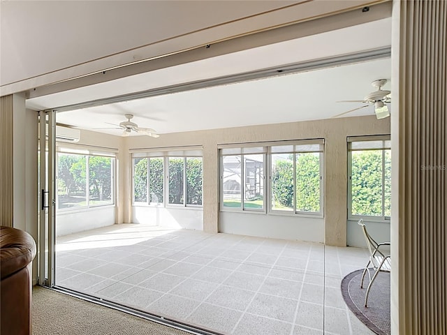 2202 Kershaw Rd, The Villages, FL 32162 - unfurnished sunroom with carpet floors and a wall unit AC