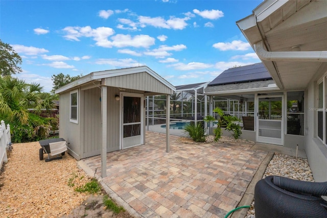 12401 Blue Heron Way, Leesburg, FL 34788 - view of patio / terrace featuring an outdoor pool, a lanai, and central air condition unit