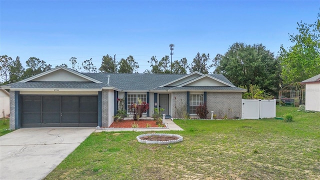 2304 Clementine Trl, Clermont, FL 34714 - ranch-style house featuring a garage, concrete driveway, brick siding, and roof with shingles