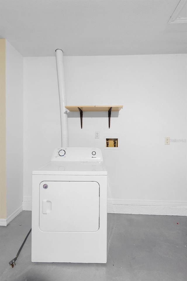 2304 Clementine Trl, Clermont, FL 34714 - laundry room featuring washer / dryer and baseboards