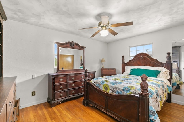 800 Jefferis Ct, Eustis, FL 32726 - bedroom featuring light wood-type flooring, baseboards, and ceiling fan