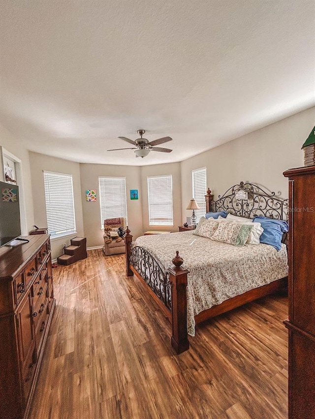 33818 Venice Ln, Sorrento, FL 32776 - bedroom featuring wood finished floors, multiple windows, and a ceiling fan
