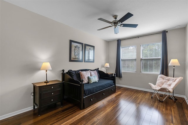 14430 Desert Haven St Unit 4302, Windermere, FL 34786 - living area with hardwood / wood-style floors, baseboards, and a ceiling fan