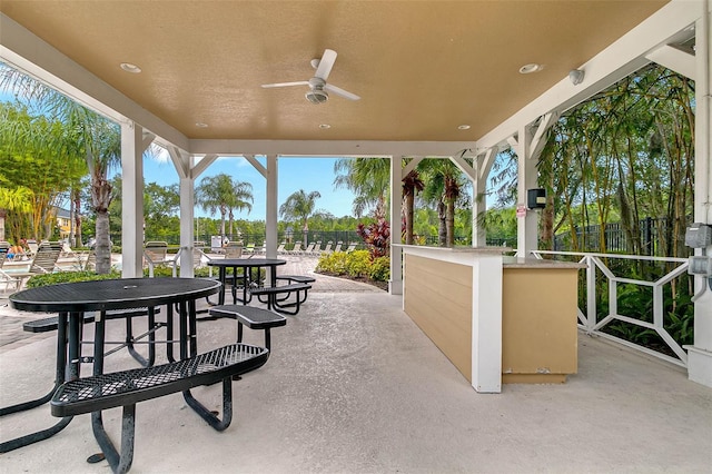 14430 Desert Haven St Unit 4302, Windermere, FL 34786 - view of patio with a ceiling fan and fence