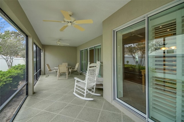 1828 Hollow Branch Way, The Villages, FL 32162 - sunroom / solarium with a ceiling fan
