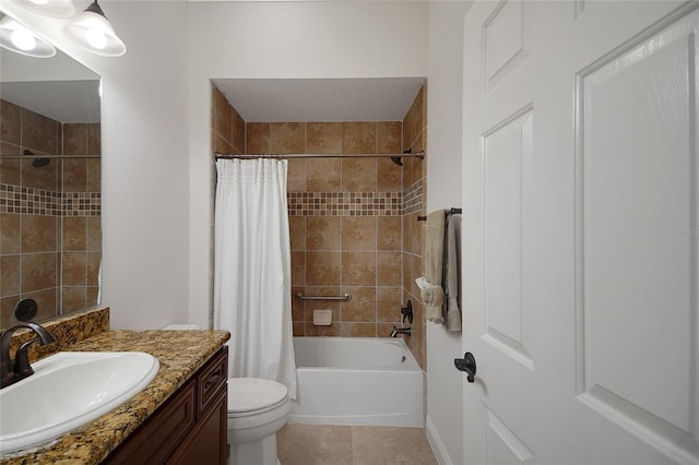 1828 Hollow Branch Way, The Villages, FL 32162 - full bath with vanity, tile patterned flooring, shower / bath combo, and toilet