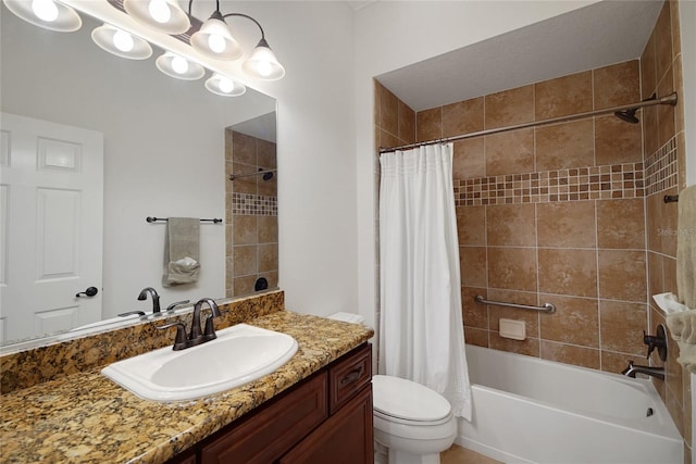 1828 Hollow Branch Way, The Villages, FL 32162 - bathroom featuring shower / bath combo with shower curtain, toilet, and vanity