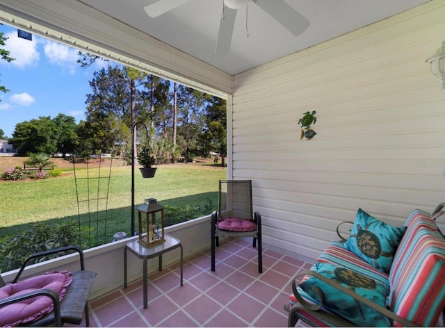 239 Juniper Way, Tavares, FL 32778 - sunroom featuring a ceiling fan and plenty of natural light