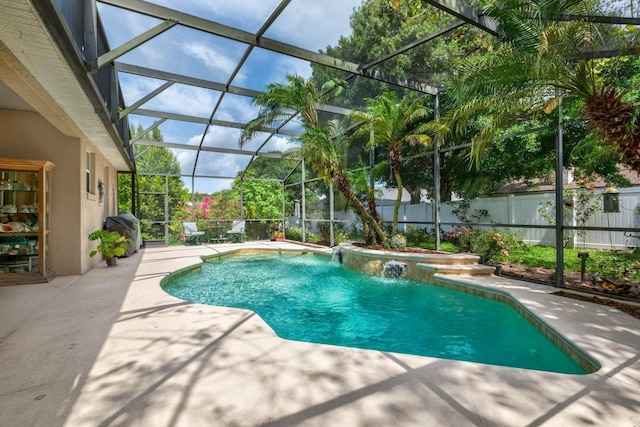 3141 Brighton Rd, Eustis, FL 32726 - view of pool featuring a patio area, glass enclosure, and grilling area